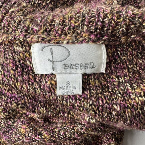 Ponsesa Cardigan Size S Open Front Short Sleeve Multi Colored Sweater Pockets - Picture 3 of 10